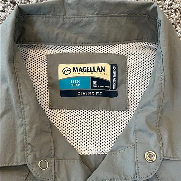 Magellan Outdoors Men's Gray Button Down Shirt - Picture 2 of 5